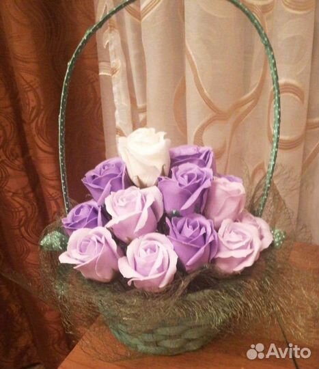 Букет роз из мыла