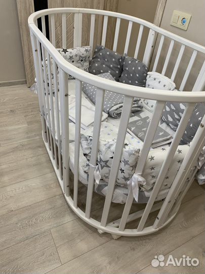 Кровать детская трансформер круглая овальная