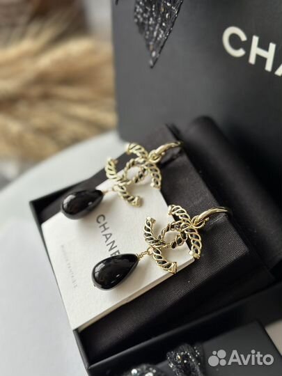 Серьги chanel оригинал новые комплект бутика