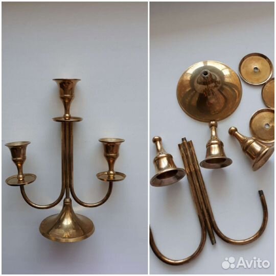 Подсвечник латунный Индия,винтаж