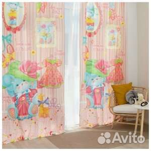 Занавески новые для детской 2 шт розовые