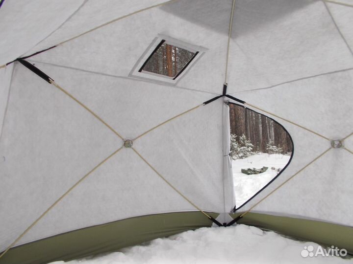 Палатка Куб 2,50-190 3-сл +дымоход Уралзонт