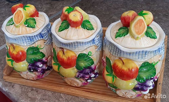 Набор керамических банок для сыпучих