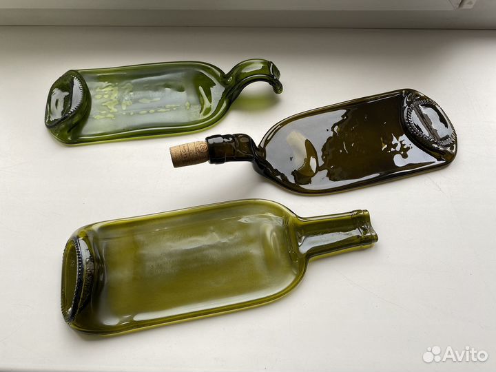 Тарелка из бутылки - подсвечник, декор