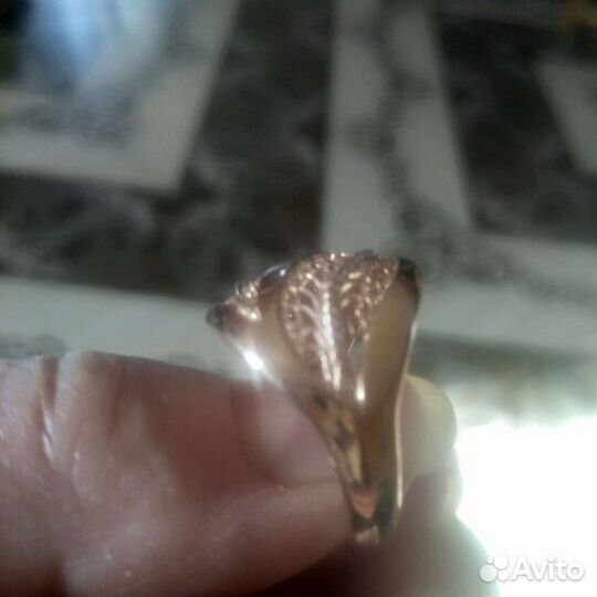 Серебряное кольцо позолоченное