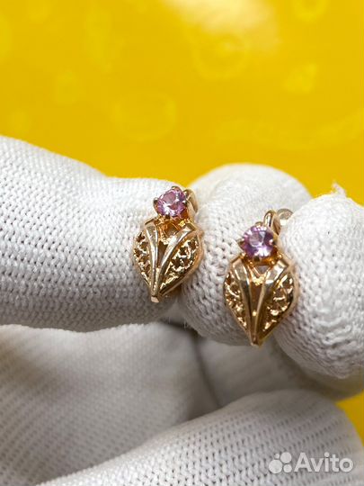 Золотые серьги 585 пробы