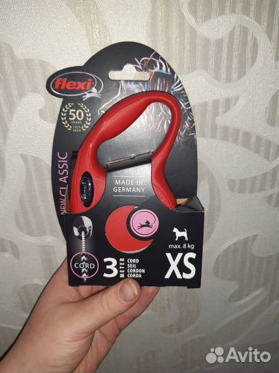 Рулетка флекси xs до 8кг, трос, 3 метра