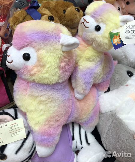 Лама/альпака радужная мягкая игрушка