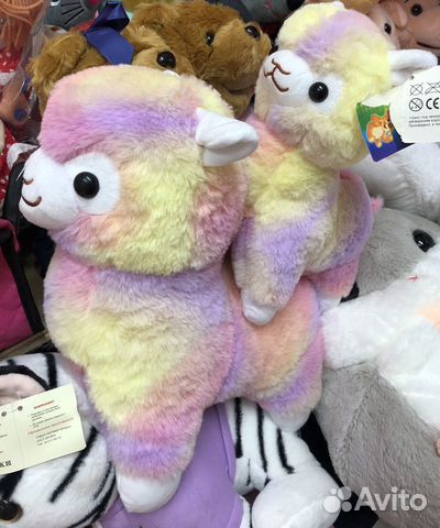 Лама/альпака радужная мягкая игрушка