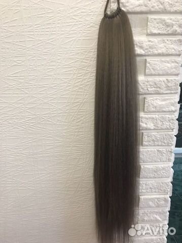 Волосы для наращивания шиньон хвост на резинке