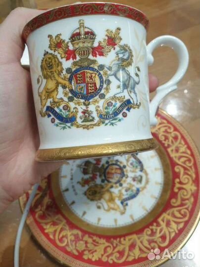 Чайная пара фарфор с золотом великобритания