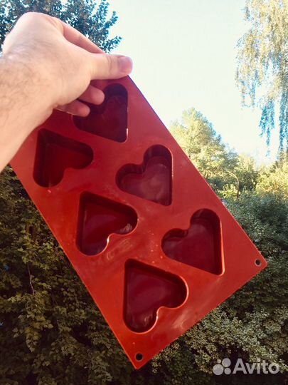 Силиконовая форма для выпечки сердце полусфера пря