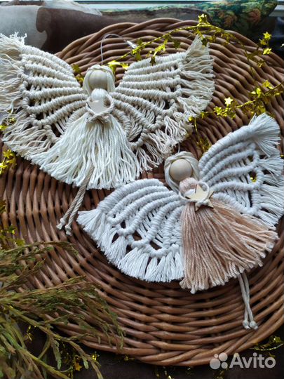 Ангел хранитель, макраме куколка, крылья, оберег