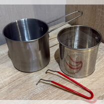 Ковш фритюрница кастрюля с сеткой 1.2 л новая