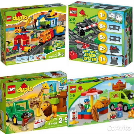 Огромный набор - Lego duplo поезд + ещё 3 набора