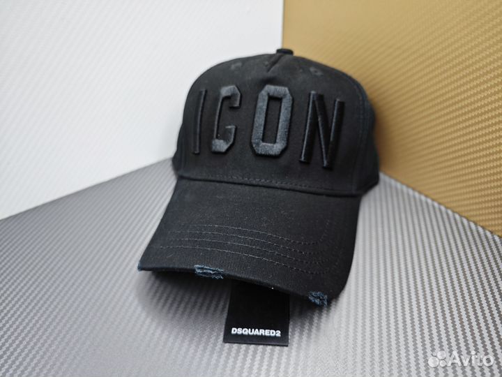 Бейсболка мужская Dsquared 2 Icon чёрная с чёрным