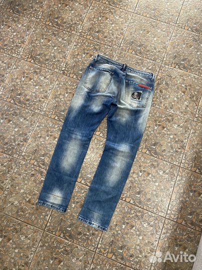 Philipp plein washed distressed jeans y2k