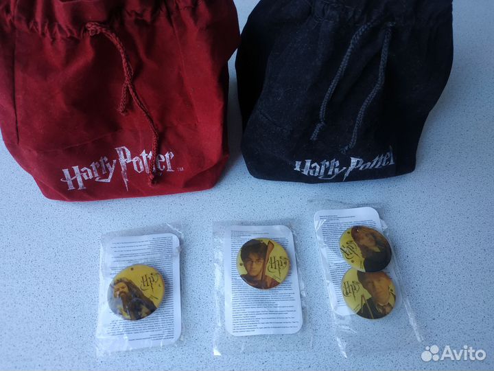 Мешочки для шахмат и значки Гарри Поттер