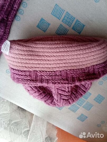 Комплект шапка и снуд женский