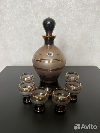 Графин с рюмками богемия