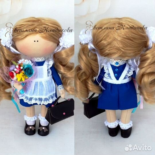 Кукла школьница (ручная работа)