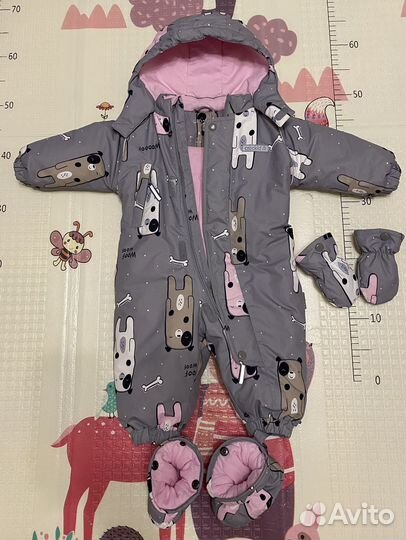 Зимний комбинезон для девочки 68 74