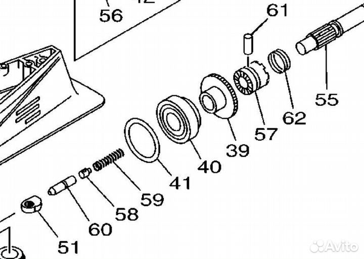 Переключатель скоростей редуктора Yamaha 40-50 л.с