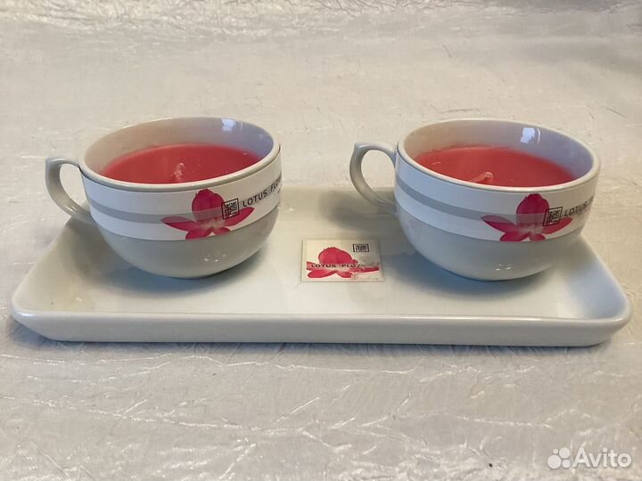 Ароматические свечи в фарфоровых чашечках