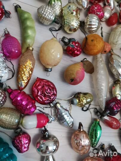 Елочные игрушки СССР стекло-90 штук