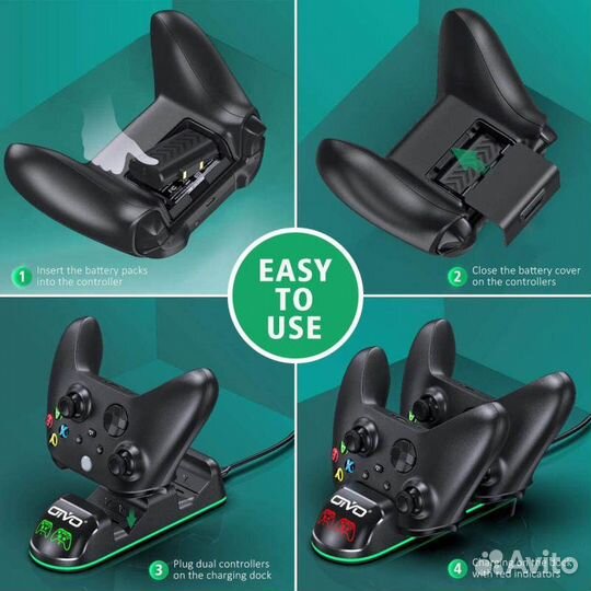 XBox Series/One заряд.станция+2аккум.1300mAh,новая