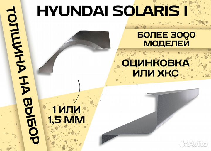 Пороги и арки на все авто Hyundai Solaris