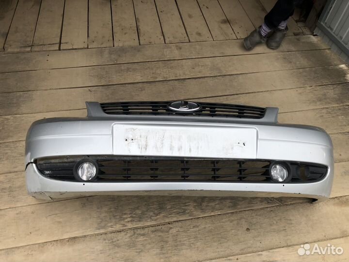 Бампер передний priora 1 снежная королева