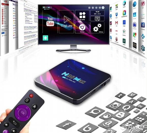 Смарт TV приставка h96max v11 + кино и тв бесплатн