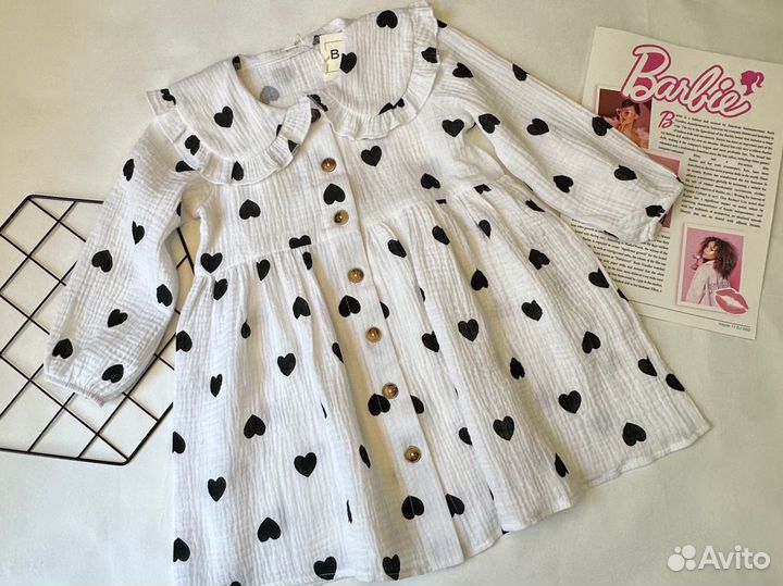 Платье для девочки из муслина 110,116