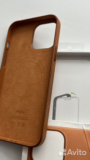 Чехол iPhone 13 pro max (про макс) кожа leather