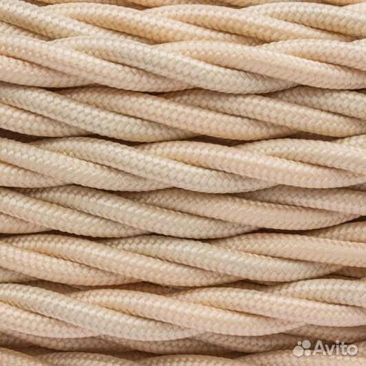Ретро кабель витой bironi 3х1.5, 50 метров. Песочн