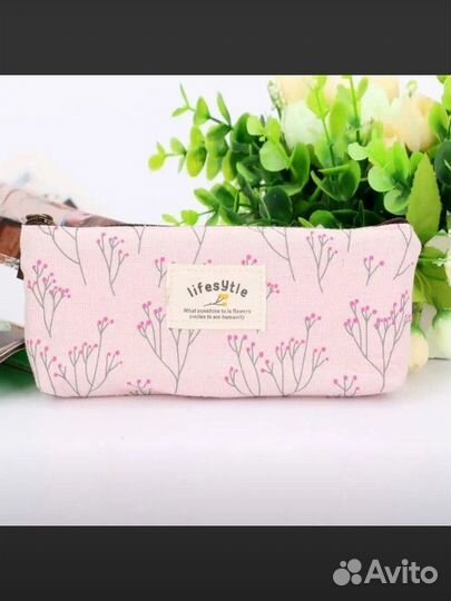 Пенал школьный новый акула цветы