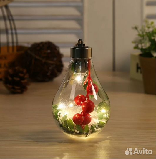 Новогодние шары в форме лампочке