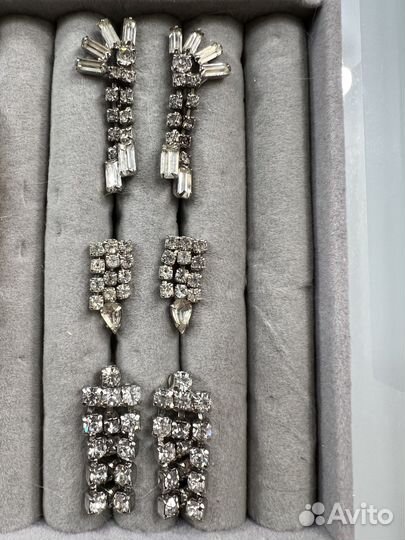 Серьги винтаж с кристаллами