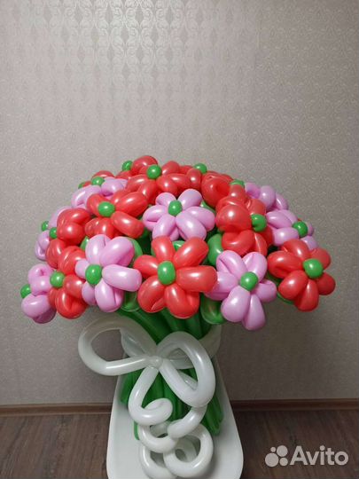 Цветы из шаров, ромашки, корзинки, тюльпаны