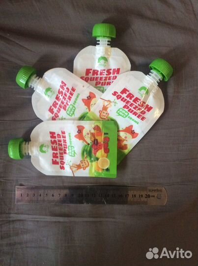 Паучи для детского питания многоразовые 4 шт новые