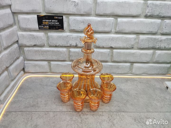 Графин и 6 рюмок Стекло (Ручная работа) И. 11382