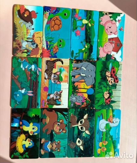 Пазлы половинки животные