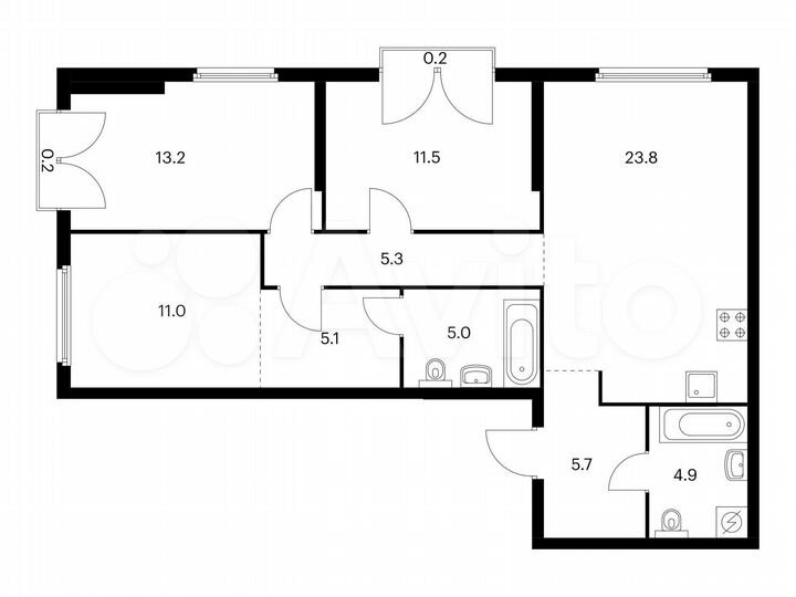 3-к. квартира, 85,9 м², 5/32 эт.