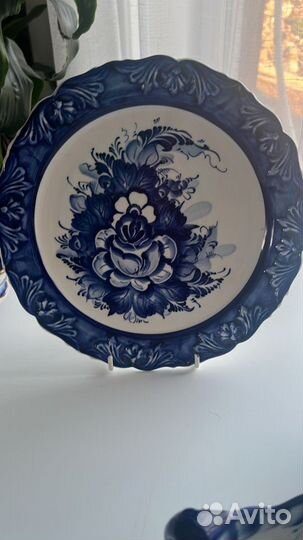 Тарелки гжель СССР на стену и столовые