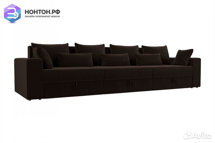 Диван еврокнижка Майами Long микровельвет коричнев