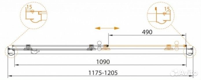 Душевая дверь Cezares giubileo-BF-1-120-C-Br