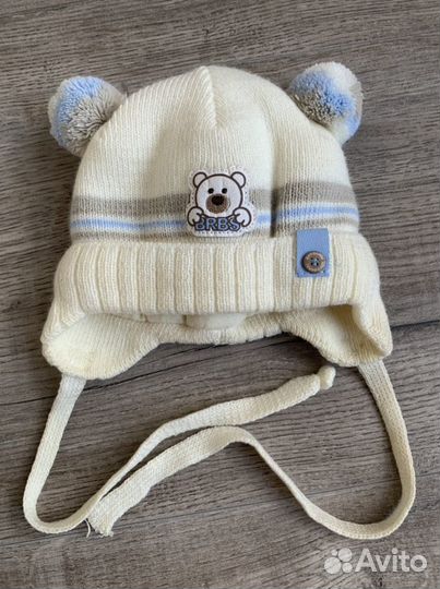 Детская зимняя шапка 0-3 мес