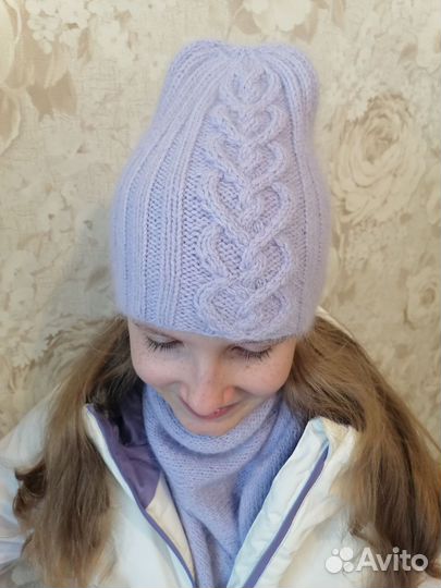 Комплект из шапки и косынки, Свяжу на заказ