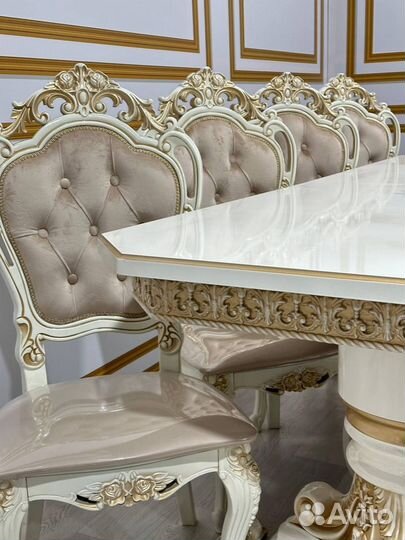 Стол Голд и 8 стульев Мини шейх